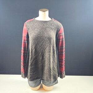 NWT 1.4.3 Story by Line Up - Women's Long-Sleeve Shirt - Grey/Plaid - Size M